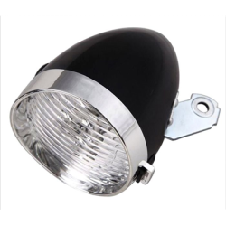 Lampa rowerowa LED retro czarna + chrom-142808