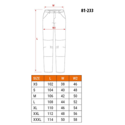 Spodnie robocze bojówki  5 kieszeni wzmocnienia M-143200