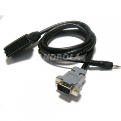 Kabel Euro VGA 2,8m + jack 70cm monitor dzwięk-26043