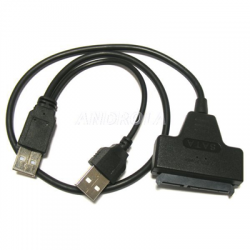 Adapter kabel usb HDD sata 2,5 7+15 pin 2usb 50cm-26857