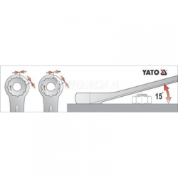 Klucz płasko-oczkowy 19mm satynowy Yato YT-0019-31070