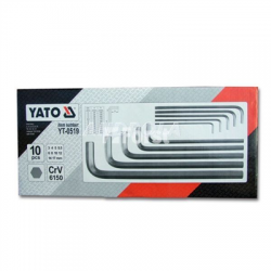 Klucze Hex 10szt 3-17mm długie CrV kaseta Yato-31306