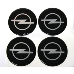 Naklejki na kołpaki emblemat Opel 70mm czarne sil-32954