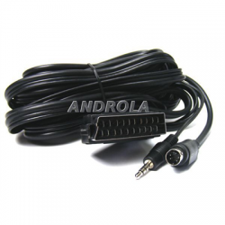 Kabel wtyk EURO - wtyk SVHS   Jack 3,5mm 5m-41072