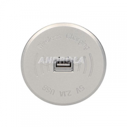 Ładowarka indukcyjna z portem USB 5V DC/2,1A srebr-44847