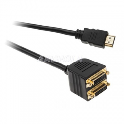 Adapter wtyk HDMI - gniazdo 2 x DVI 24+5-45753