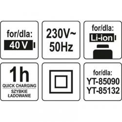 Ładowarka akumulatorów 40V 2,5Ah YT-85132-50830