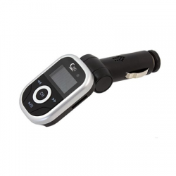 Transmiter FM USB LCD micro SD srebny pilot-50901