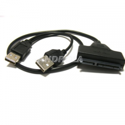 Adapter kabel usb HDD sata 2,5 7+15 pin 2usb 50cm-51021