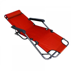 Leżak plażowy składany 3 położenia czerwony-52818