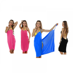 Sukienka plażowa tunika pareo sarong ręcznik róż-54536