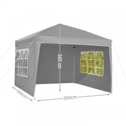 Pawilon namiot ogrodowy 3x3m 4 ścianki szary-54747