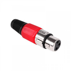 Wtyk mikrofonowy 3-pin XLR żeński czerwony-58027