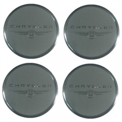 Naklejki na kołpaki emblemat Chrysler 60mm srebrne-58527