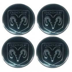 Naklejki na kołpaki emblemat DODGE 60mm czarne alu-58533