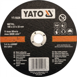 Tarcza do cięcia metalu 180mm YATO YT-5926-58879