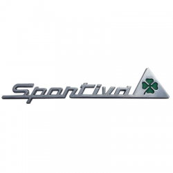 Emblemat napis Sportiva 15cm Alfa koniczynka chrom-60143