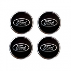 Naklejki na kołpaki emblemat Ford 55mm czarne alu-60199