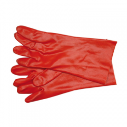Rękawice gumowane PVC czerwone 36cm r11 Vorel-60467