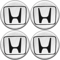Naklejki na kołpaki emblemat Honda 60mm sreb sil-60959