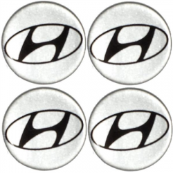 Naklejki na kołpaki emblemat Hyundai 60mm sreb sil-60963