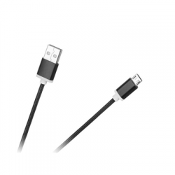 Kabel USB - microUSB nylon 480 MBit/s 1m czarny-62698