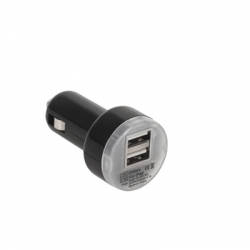 Ładowarka samochodowa USB x2 2100mA czarna-63742