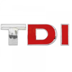 Emblemat napis TDI srebrno czerwony-64897