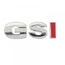 Emblemat napis GSI srebrno czerwony 25mm-65182