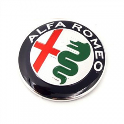 Emblemat znaczek logo Alfa Romeo 74mm srebrny-65237