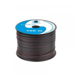 Kabel głośnikowy 0.2mm czarny 100m-65619