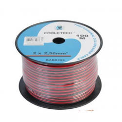 Kabel głośnikowy 2,5mm czarno-czerwony 100m-65620
