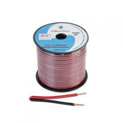 Kabel głośnikowy 1.5mm CCA czarno czerwony 100m-65645
