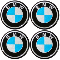 Naklejki na kołpaki emblemat BMW 80mm silikonowe-65657