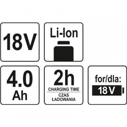 Akumulator 18V 4,0Ah Li-ion Yato-65972