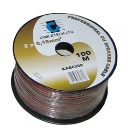 Kabel głośnikowy 0,5mm 100m CU czarny Cabletech-66027