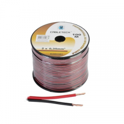 Kabel głośnikowy 0.35mm 100m CU czarno-czerwony -66046