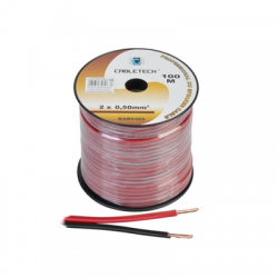 Kabel głośnikowy 0.5mm 100m CU czarno-czerwony -66048