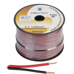 Kabel głośnikowy 1.0mm 100m CU czarno-czerwony -66050