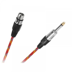 Kabel mikrofonowy gniazdo CANON-wtyk JACK 6.3mm 3m-67428