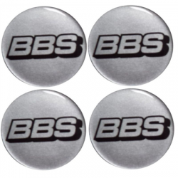 Naklejki na kołpaki emblemat BBS 55mm sil srebrne-67658