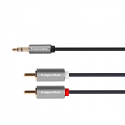Kabel jack 3.5 wtyk stereo - 2RCA 1m Kruger
