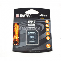 Karta pamięci microSDHC 4GB Emtec kl10 adapter-6820