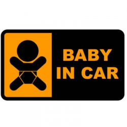 Naklejka dziecko w aucie BABY IN CAR 10x6cm-69662