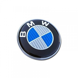 Emblemat znaczek logo BMW 73mm tył carbon niebiesk-70182