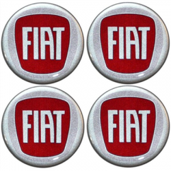 Naklejki na kołpaki emblemat Fiat 50mm czerwon sil-70629