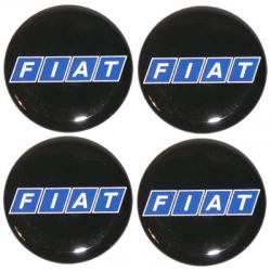 Naklejki na kołpaki emblemat Fiat 60mm czarne sil-70638