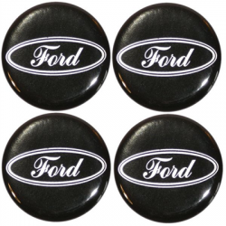Naklejki na kołpaki emblemat Ford 50mm czarne sil-70656