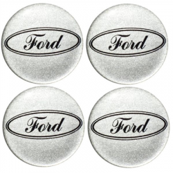 Naklejki na kołpaki emblemat Ford 55mm srebrne sil-70658