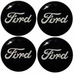 Naklejki na kołpaki emblemat Ford 50mm czar n sil-70659